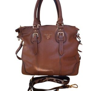 Prada Brown Leather Shoulder Bag